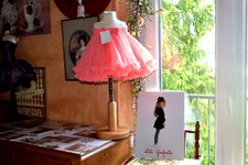 jupe neuve LILI gaufrette 4 ans couleurs PAPAYE voir haut chapeaux robe