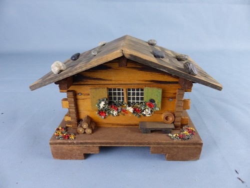 Vintage chalet boite musique - vintage,