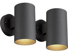 Ken & Ricky Outdoor Wall Sconce, Exterior 2 Pack | No Sensor, Matte Black 