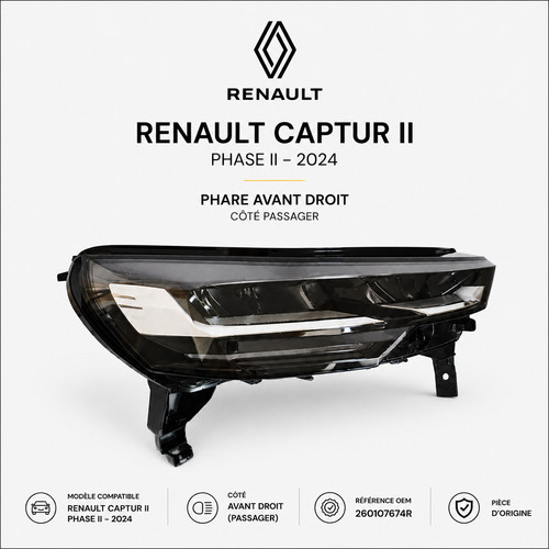 Phare avant droit renault - phare,