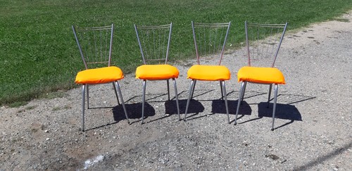 Chaises vintage chrome et - 4,