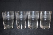 4 Antique Needle Engraved Glass Timpani, 1900s Era, Height 9.2cm