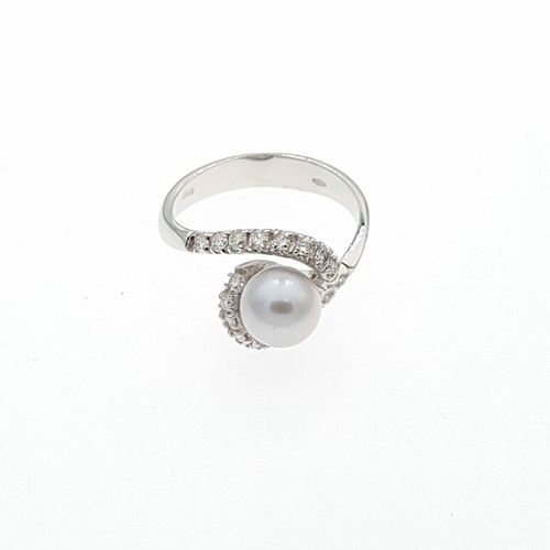 Bague blanc kt 750 - 18,