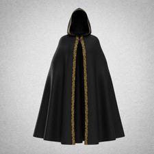 Cape Médiévale Noire Capuche