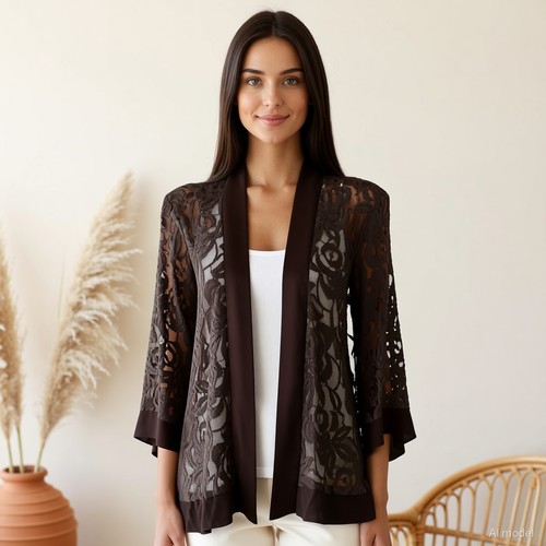 Boho romantique gilet marron - romantique,