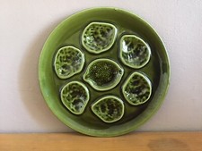 Assiette À Huîtres Vintage Couleur Verte D 25