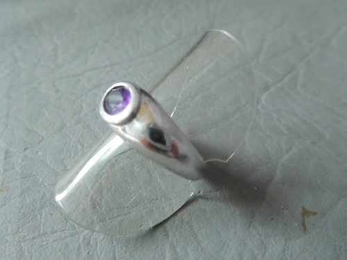 Bague dôme solitaire - , pierre