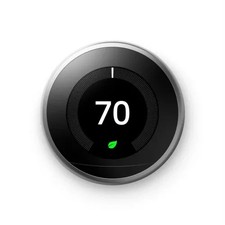 Google Nest 3rd Gen Learning Thermostat Smart Stainless Steel T3007ES