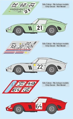 Décal ferrari 250 gto - décal,