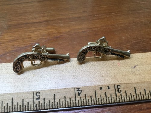 Vtg old gun cufflinks - old,
