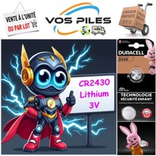 Pile bouton Lithium 3V : CR2430 DL2430 BR2430 ECR2430 EL2430 285 mAh Duracell