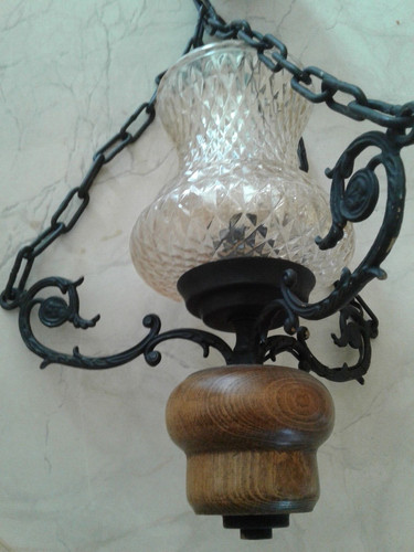 Lustre bois fer forge - en,
