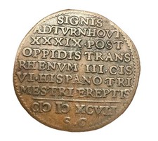 Rare, Dutch, 1597 Netherlands Bronze, Heron Medal – Maurice of Nassau Victory AE