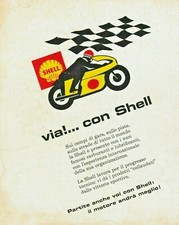 ADVERTISEMENT 1968 SHELL MOTORCYCLE RACING RACE TRACKS ROAD DRIVER FINISH 