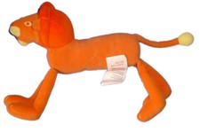 Doudou peluche lion orange -