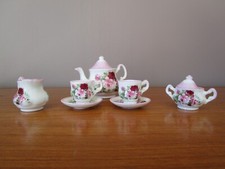 ENGLISH PORCELAIN COFFEE SET IMPERIAL DINETTE STAFFORDSHIRE ROSE DECOR