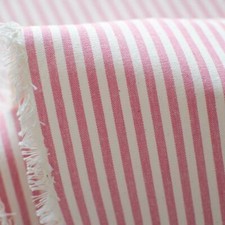 Toile de coton tissé teint Vichy Rose à rayures de 4mm [au demi-mètre]