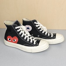 Converse Play Comme des Garcons Chuck Taylor Shoes Mens Size 6.5 Black Heart
