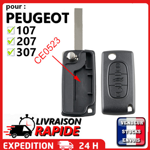 Coque clé pour peugeot - clé,