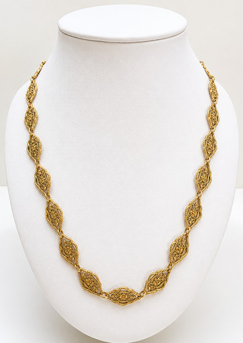 Collier doré filigrané - collier,