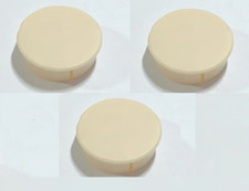 3x IKEA Cover Caps Round Plastic Tan Malm Desk W/ Pull-out Panel PART# 114919