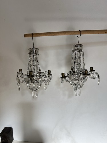 Paire lustres pampilles maison - lustres,