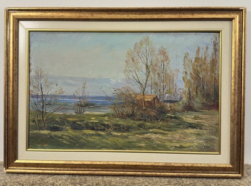 Huile sur panneau - , signée