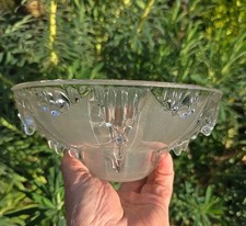 Tulipe coupelle abat jour Lustre en verre décor de glace signé Ezan Art Déco