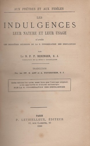 Les indulgences leur - indulgences, nature