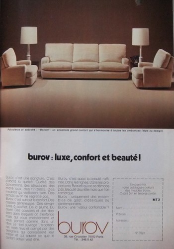 Publicité 1975 canapé - publicitÉ,