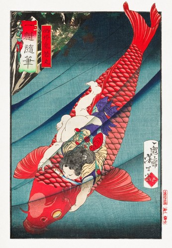 Estampe japonaise fantastique - estampe,