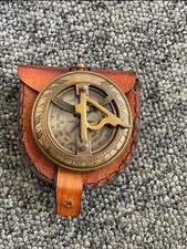 Antique Brass Compass Sundial Navigation Ship Pocket Compass Vintage Gift