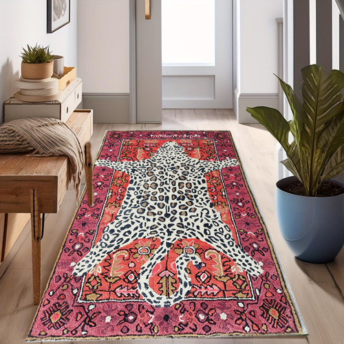 Tapis léopard floral - , neuf