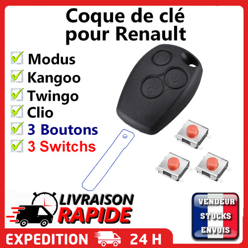 Coque clé pour renault - clé,