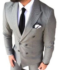 Costume Pour Homme Gris Blanc