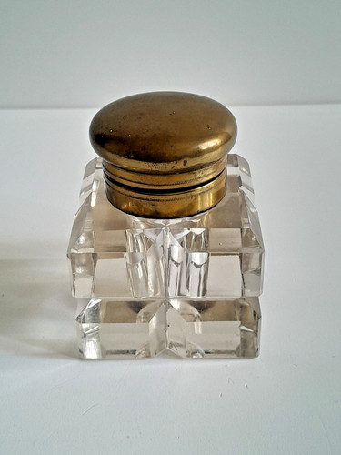 Ancien encrier cristal et - encrier, en