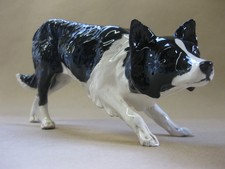 Vintage Royal Doulton Figure of a Crouching Border Collie / Sheepdog