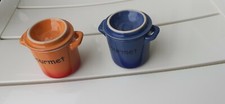 Lot de 2 mini-cocottes grès