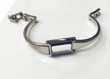 STAINLESS STEEL SILVER 7.5MM CURVE BRACELET ADJUSTABLE BANGLE BRACELET WITH CASE