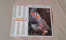 CALENDRIER ALMANACH DU FACTEUR 1993 Oberthur Oiseaux inséparables