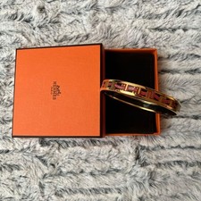 Bracelet Hermès Ruban Logo Émaillé Multicolore Géométrique Bijoux Auth