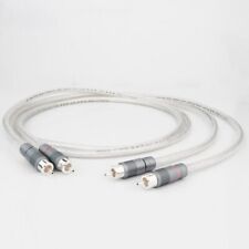 Audiocrast 99.998% Pure Silver RCA Cable HiFi Audio Interconnect Solid PSS Wire