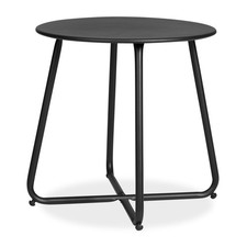 Table d'appoint ronde métal noir balcon jardin extérieur résistant Homestyle4u