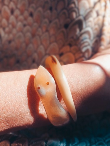 Bracelet serpent vintage corne - bracelet,