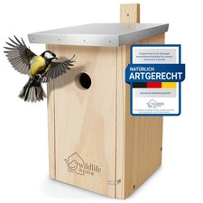 Nichoir mésanges avec toit en métal pour mésanges charbonnières, etc. I selon...