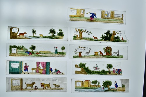 Lot plaques verre peintes - 9,
