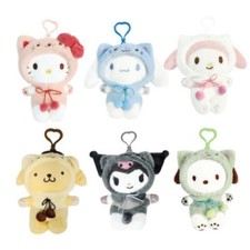 Sanrio Characters Dressed As Cat Plush Bag Clip Egaline 5-Inch Plush