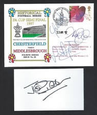 1997 CHESTERFIELD FC- FA CUP SEMI FINAL FDC - HAND SIGNED BY ALL 3 SCORERS +++