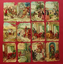12 Chromos CHOCOLATE Foal LE CAT BOTTÉ Complete Series Good Condition