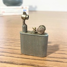 Antique Lift Arm Wick Lighter - Striped Metal Circa 1935